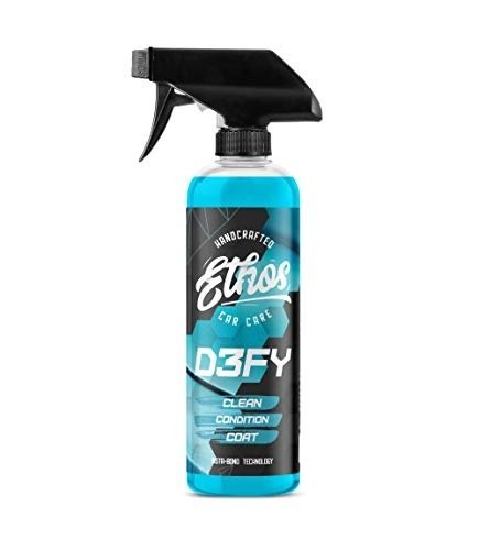 Ethos Defy - 3 in 1 Ceramic Coating - Waterless Car Wash & Wax - Car Wax Polish Spray - Hydrophobic Top Coat - Polish & Polymer Paint Sealant Protection - with Insta-Bond Technology - 16OZ