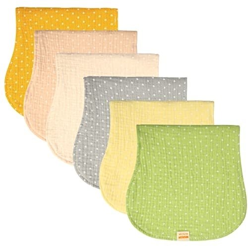 Baby Burp Cloths - 100% Muslin Cotton Burp Clothes for Unisex Babies Girls or Boys in Neutral Rainbow Colors. Newborn Large Burp/Spit Up Rags in Bulk. (Assorted Colors 2)