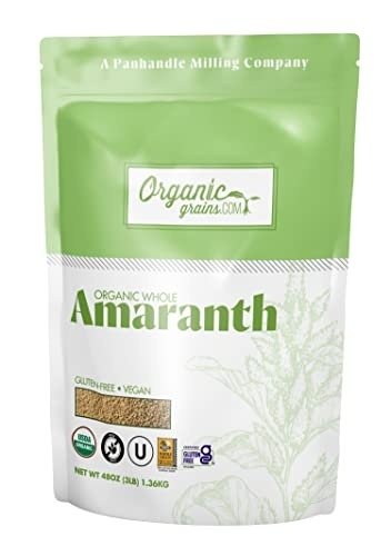 Organic Grains Amaranth - 3 lbs. (48 oz.) - Non GMO Organic Amaranth Grain & Amaranth Seeds - Vegan, Keto, Kosher and Paleo Friendly Whole Amaranth Grains