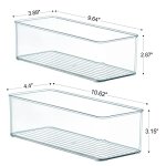 Hudgan 8 Pack Clear Plastic Drawer Organizer Bins Set, Stackable Cutlery Storage Bins Trays for Organizing Kitchen Supplies, Bathroom Supplies, Office Supplies, Crafts, Gadgets, Cabinet Supplies - Image 3