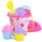 Bennol Beach Sand Toys for Kids Toddlers, Ice Cream Theme Kids Beach Sand Toys Set with Bucket Pail and Bag, Sand Castle Travel Beach Sandbox Toys Kit for Kids Toddlers Girls Boys Ages 3-10 - Image 2