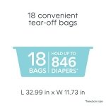 Diaper Genie Easy Roll Refill with 18 Bags - for the Diaper Genie Signature and Platinum pails | Lasts Up to 5 Months or Holds Up to 846 newborn Diapers Per Refill blue 1 Count - Image 2
