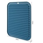 HOTEC Silicone Trivets for Hot pots and Pans, Heat Resistant for Kitchen Counter Dish Drying Mat, Set of 2 Classic Blue - Image 7