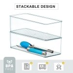 Hudgan 8 Pack Clear Plastic Drawer Organizer Bins Set, Stackable Cutlery Storage Bins Trays for Organizing Kitchen Supplies, Bathroom Supplies, Office Supplies, Crafts, Gadgets, Cabinet Supplies - Image 2