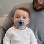 Dr. Brown’s HappyPaci 100% Silicone Pacifier 0-6m, BPA Free, White Blue Light Blue 3-Pack - Image 10