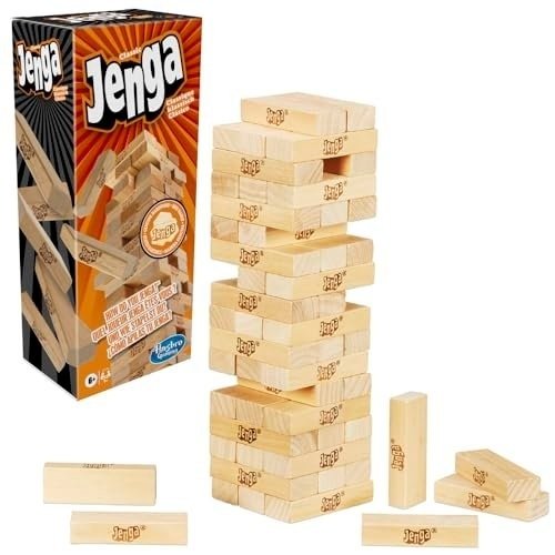 41UB5nKD5yL.jpg Hasbro Gaming: Jenga Classic Game - Image 1