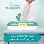 Pampers Baby Wipes Sensitive Perfume Free 12X Pop-Top Packs 1008 Count - Image 4