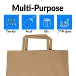 Reli. Kraft Paper Bags w/ Handles (100 Pcs, Bulk) (Large 10"x6.75"x12") Brown Paper To Go / Take Out / Restaurant / Bags with Handles, Shopping Bags, Retail Bags, Gift Bags; 25% larger than 10"x5"x13" - Image 5