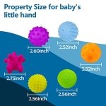ROHSCE Baby Textured Multi Sensory Toys Massage Ball Gift Set BPA Free for Toddlers 1-3 Soft Balls Montessori Infant Baby Toys 6 to 12 Months 6 Pack - Image 5