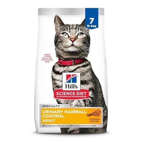 41wMd-mqQML.jpg Hill's Science Diet Adult Urinary & Hairball Control Dry Cat Food, Chicken Recipe, 7 lb Bag - Image 1