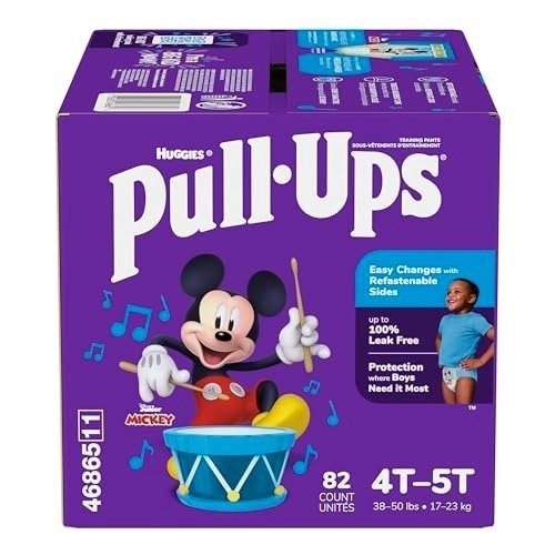 512ovqqhlVL.jpg Boys Potty Training Underwear, Easy Open Training Pants 4T-5T Pull-Ups Learning Designs for Toddlers 82ct 1 Month Supply - Image 1
