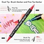 Shuttle Art 36 Colors Dual Tip Acrylic Paint Markers, Brush Tip and Fine Tip Acrylic Paint Pens for Rock Painting, Ceramic, Wood, Canvas, Plastic, Glass, Stone, Calligraphy, Card Making, DIY Crafts - Image 6