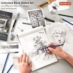 124 PCS Drawing Kit, Shuttle Art Professional Drawing Supplies with Sketch, Charcoal, Colored, Graphite, Pastel Pencils & Sticks, Complete Drawing Tools and Paper Pads in Zipper Case for Artists& Kids - Image 5
