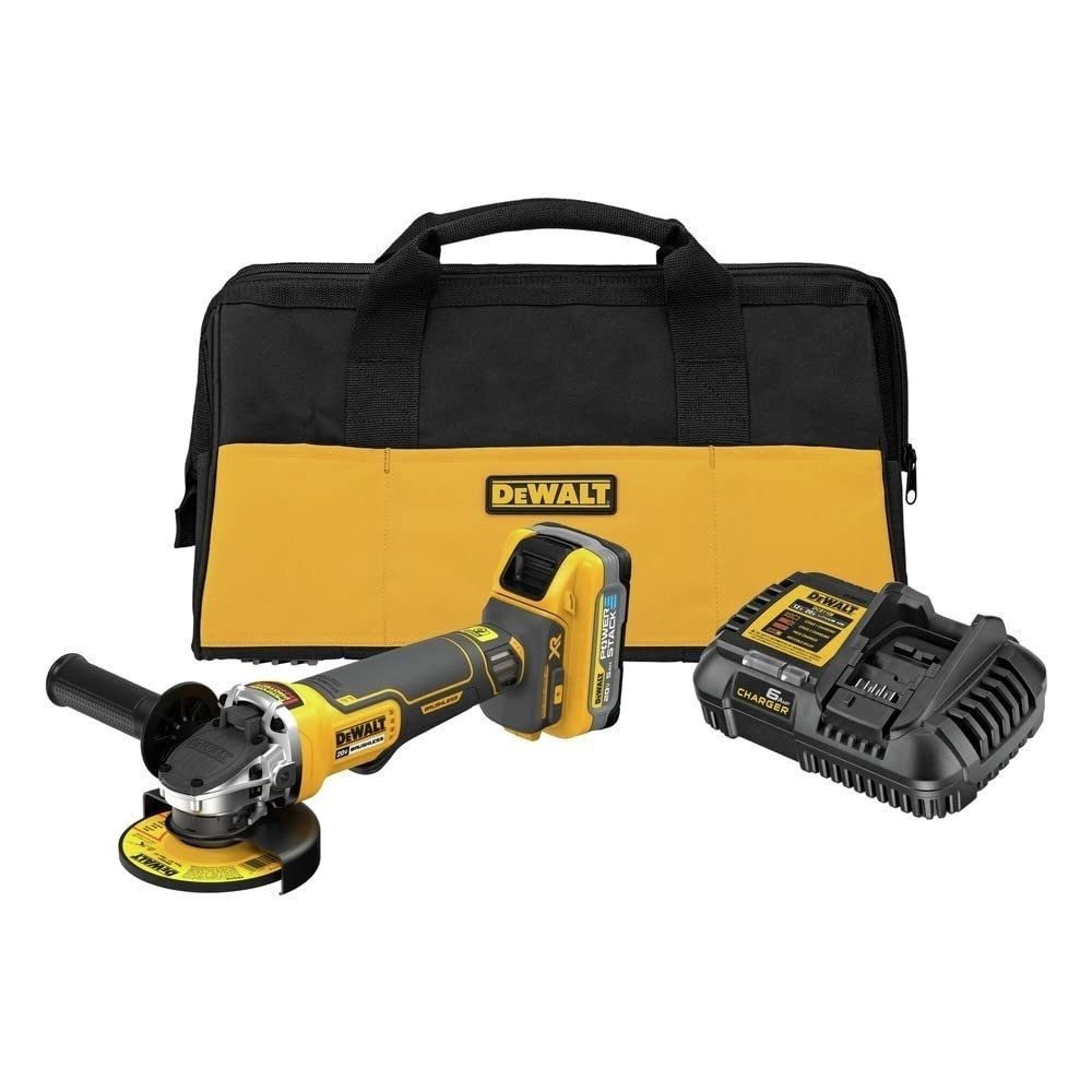 DEWALT 20V MAX Angle Grinder Tool, Cordless, 4-1/2 inch, POWERSTACK Battery and Charger Included (DCG413H1)