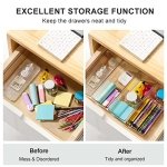 Hudgan 8 Pack Clear Plastic Drawer Organizer Bins Set, Stackable Cutlery Storage Bins Trays for Organizing Kitchen Supplies, Bathroom Supplies, Office Supplies, Crafts, Gadgets, Cabinet Supplies - Image 5