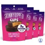 SkinnyDipped Dark Chocolate Peanut Butter Cups, 2g Sugar per Cup, Keto Friendly, No Palm Oil, Gluten Free, 3.2oz, 4 Pack (24 Cups Total) - Image 6