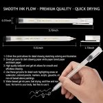 MARTCOLOR White Gel Pens Set, 6 Pack, 0.8mm Fine Point Pens Gel Ink Pens For Artists, Archival Ink Pens, White highlight Pens for Black Paper Drawing, Illustration, Sketching, Writing - Image 8