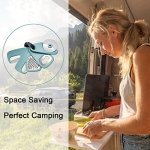 Domonic Home Vegetable Peeler, Potato Peelers for Kitchen, Camping Kitchen Gadgets Veggie Peeler with Cover Guard, Save Space, Dishwasher Safe, Aqua Sky - Image 3