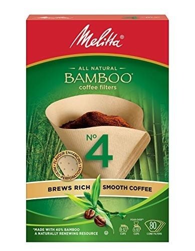 51IgVcPru7L.jpg Melitta 625000 Bamboo Super Premium Coffee Filters, Green - 80 Count - Image 1