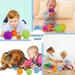ROHSCE Baby Textured Multi Sensory Toys Massage Ball Gift Set BPA Free for Toddlers 1-3 Soft Balls Montessori Infant Baby Toys 6 to 12 Months 6 Pack - Image 2