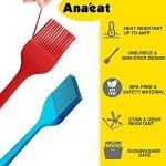 Anaeat High Heat Resistant Silicone Basting Pastry Brush Set of 5- Hygienic One Piece Design Spread Oil Butter for BBQ Grill Barbecue Baking Kitchen Cooking - BPA Free & Dishwasher Safe (10"+8") - Image 4