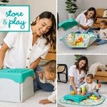 Infantino Super Soft 1st Building Blocks Activity Station, Easy-to-Hold for Babies & Toddlers, BPA-Free, Multi-Colored, 22-Piece Set with Storage Box and Mat - Image 6