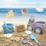 QLT Beach Toys for Toddlers - Kids Sand Toys Includes Beach Bucket, Truck Toy, Scoop, Trowel, Colander, Rake, Sand Castle Toys - Sandbox Toys with Gift Box - Image 4