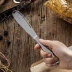AXIAOLU Stainless Steel butter Spreader Knife, 3-in-1 Kitchen Gadgets, Curler, Butter Grater, Multifunctional Chopping Slot with Serrated Edge (Silver, 1) - Image 7