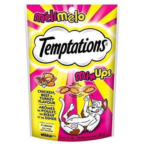 51e5nQ15MgL.jpg TEMPTATIONS Mix-Ups Cat Treats, Chicken & Beef & Turkey, 85g Pouch (12 Pack) - Image 1