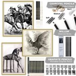 KALOUR 54-Pack Sketch Drawing Pencils Kit with Sketchbook,Include Graphite,Charcoal Pencils and Artists Tools,Pro Art Drawing Supplies for Adults Kids Beginners,ideal for Sketching Shading - Image 5