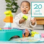 Infantino Super Soft 1st Building Blocks Activity Station, Easy-to-Hold for Babies & Toddlers, BPA-Free, Multi-Colored, 22-Piece Set with Storage Box and Mat - Image 9