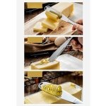 AXIAOLU Stainless Steel butter Spreader Knife, 3-in-1 Kitchen Gadgets, Curler, Butter Grater, Multifunctional Chopping Slot with Serrated Edge (Silver, 1) - Image 2