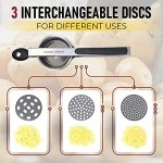 Cook Army Potato Ricer Stainless Steel Professional – 15 Oz Ricer Kitchen Tool With 3 Interchangeable Discs & Non Slip Handle – Mashed Potatoes Ricer & 3 in 1 Veggie Potato Peeler Knife Gadget - Image 5