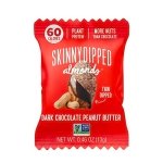 SkinnyDipped Dark Chocolate Peanut Butter Almonds, Healthy Snack, Plant Protein, Gluten Free, 0.46 oz Mini Bags, Pack of 24