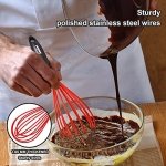 ANAEAT 10.5" Silicone Whisk, Thick Stainless Steel Wire Inner - Heat Resistant Kitchen Whisks for Non-Stick Cookware, Balloon Egg Beater for Whisking, Blending, Beating, Frothing & Stirring (Red) - Image 7