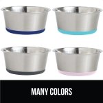 Gorilla Grip Stainless Steel Metal Dog Bowl Set of 2, Rubber Base, Heavy Duty, Rust Resistant, Food Grade BPA Free, Less Sliding, Quiet Pet Bowls for Cats and Dogs, Holds 2 Cups (16 fl oz), Black - Image 2