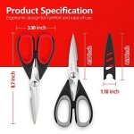 Tpotato kitchen scissors,kitchen shears heavy duty dishwasher safe,Stainless Steel Sharp utility food cooking Scissors multipurpose with cover cutting Meat, Poultry, Vegetables, fish,2 Pack - Image 7