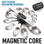 Zulay Kitchen Stackable Magnetic Spoons Set of 8 - Dual Sided Magnetic Measuring Spoons Set Fits In Spice Jars - Stainless Steel Measuring Spoons Magnetic For Dry and Liquid Ingredients (Black) - Image 6