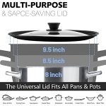 ANAEAT Silicone Universal Lid for Pots, Pans and Skillets - Tempered Glass Covered with Heat Resistant Silicone Rim Fits 8", 8.5" and 9.5" Diameter Cookware -Easy to Use Replacement Frying Pan Cover - Image 5