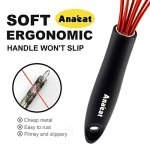 ANAEAT 10.5" Silicone Whisk, Thick Stainless Steel Wire Inner - Heat Resistant Kitchen Whisks for Non-Stick Cookware, Balloon Egg Beater for Whisking, Blending, Beating, Frothing & Stirring (Red) - Image 6