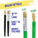 U.S. Art Supply 20-Piece Large Round and Flat Children's Hog Bristle Tempera Paint Brush Set - Fun Kid's Party, School, Student, Class Craft Painting - Beginners Starter Artist Painting Brush Kit - Image 4