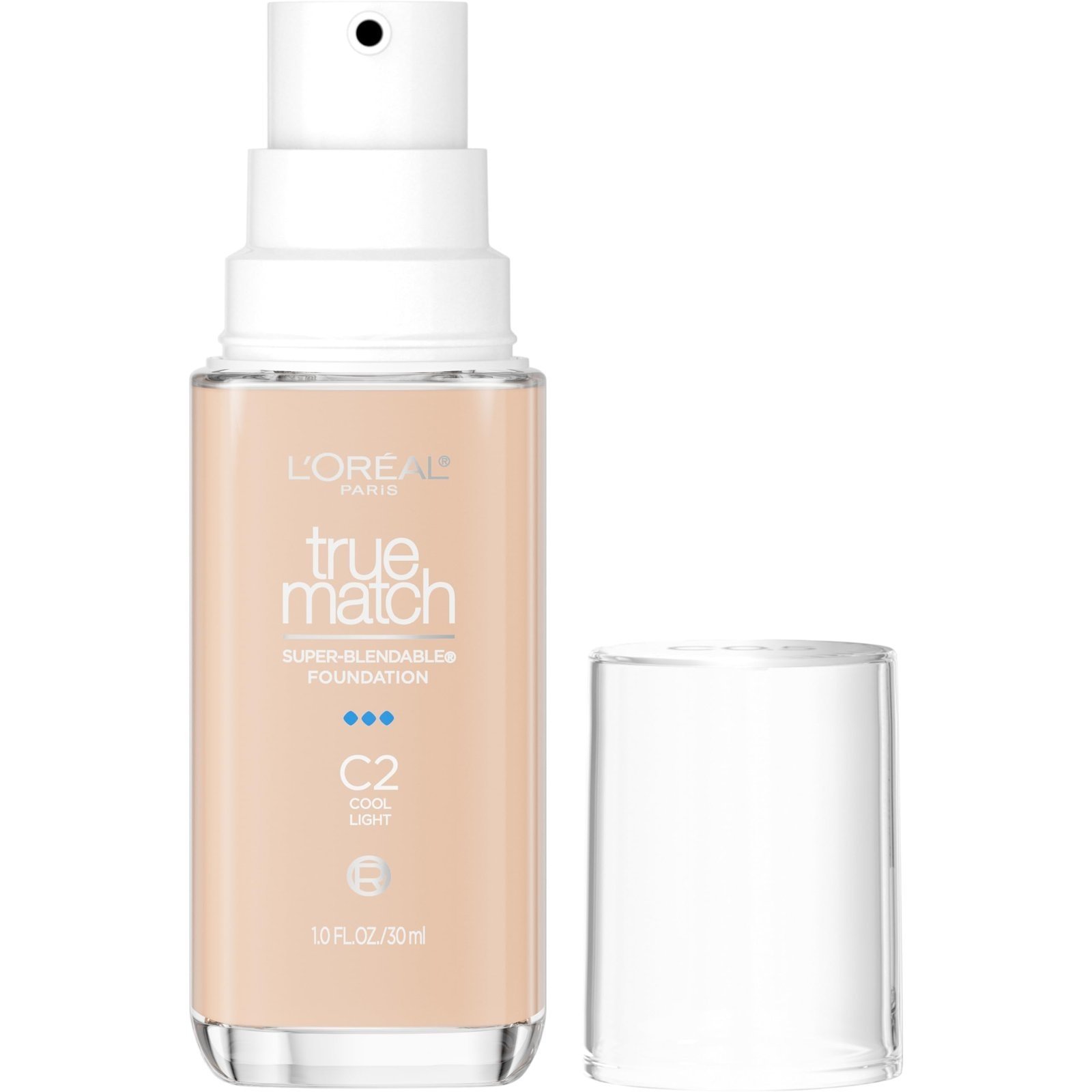 61AhfAQ0FgL.jpg L'Oreal Paris True Match Super-Blendable Foundation, Medium Coverage Liquid Foundation Makeup, C2, Light, 1 Fl Oz - Image 1