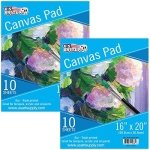 U.S. Art Supply 9" x 12" 10-Sheet 8-Ounce Triple Primed Acid-Free Canvas Paper Pad (Pack of 2 Pads)