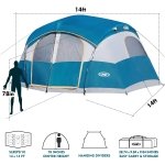 UNP Camping Tent 9 Person, Family Cabin Tent, 5 Large Ventilation Mesh Windows, 14'x14'x78 inches Tall with Dividers Curtain for 2 Room - Image 2