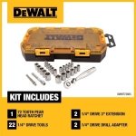 DEWALT Drive Socket Set, SAE/Metric, 1/4-Inch Drive, 25-Piece (DWMT73805) - Image 4