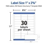 Avery Easy Peel Printable Address Labels with Sure Feed, 1" x 2-5/8" Customizable Stickers, White, 7,500 Blank Mailing Labels, Great for Mailing, Shipping, and More (5960) - Image 5