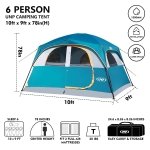 UNP 6 Person Tents for Camping Waterproof Family Cabin Tent with Rainfly - Image 2