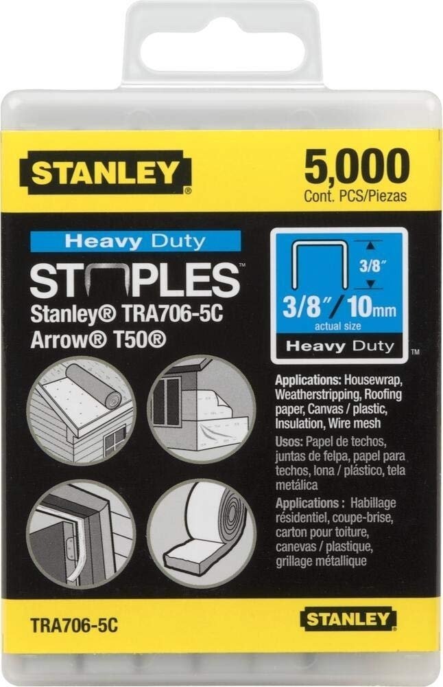 61kUQu90oaL.jpg STANLEY 3/8 in Heavy Duty Staples (5000 Pack) - Image 1