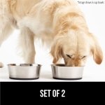 Gorilla Grip Stainless Steel Metal Dog Bowl Set of 2, Rubber Base, Heavy Duty, Rust Resistant, Food Grade BPA Free, Less Sliding, Quiet Pet Bowls for Cats and Dogs, Holds 2 Cups (16 fl oz), Black - Image 4