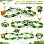 Dinosaur Toys-187 Pcs Create A Dinosaur World Road Race-Flexible Track Playset & 2 Pcs Cool Dinosaur Car for 3 4 5 6 Year & Up Old Boy Girls Best Gift - Image 6
